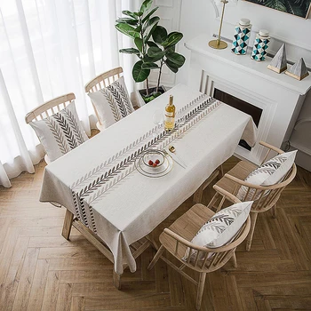 Šiaurės staltiesė stačiakampio formos virtuvė išsiuvinėti valgomasis stalas padengti šalies staltiesė vestuvių židinys countertop dekoro