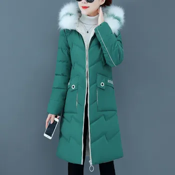 Žiemos Ilgos rankovės Moterų Šiltas Paltas su Gobtuvu Striukė Plonas Žiemos Outwear Paltai 2020 Ilgas Žiemos Paltai Moterims vestidos Vienkartiniai
