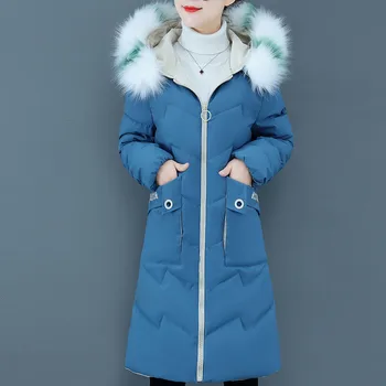 Žiemos Ilgos rankovės Moterų Šiltas Paltas su Gobtuvu Striukė Plonas Žiemos Outwear Paltai 2020 Ilgas Žiemos Paltai Moterims vestidos Vienkartiniai