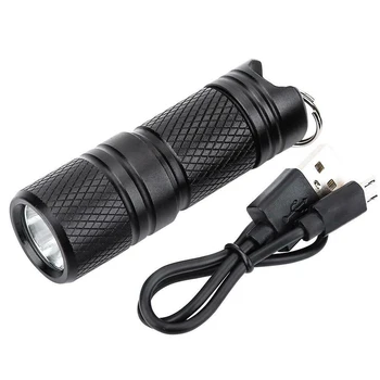 Nešiojamų Mini Pultelio USB Įkraunamas LED Žibintuvėlis Raktų pakabukas Kišenėje Raktų pakabukai Žibinto Lempa, Naktinis Apšvietimas Kempingas/Žygiai
