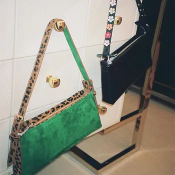 Derliaus Punk Grupė Sexy Lady Batono Maišelį Leopard Petį Pažasties Pouch Handbag Žalias Matinis Paviršius Mini Pažasties Krepšys