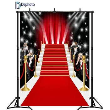DePhoto fone fotografijos ilgas raudonas kilimas blizgučiai vestuvių backdrops photocall fantazijos rekvizitai photobooth foto studija