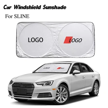 Automobilių stiklų skėtį nuo saulės padengti su automobilių logo, SLINE emblema skėtis coche saulės skydelis apsaugos A3/A4/S4/A5/A6/A7/A8/Q2/Q3