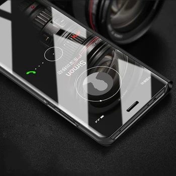 Auroras Už Xiaomi Poco X3 NFC Atveju Stovo Laikiklį Flip-Veidrodis Peržiūrėti Atveju Pocophone X3 atsparus smūgiams Veidrodis Peržiūrėti Dangtis