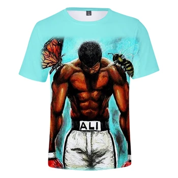 Muhammad Ali, T-marškinėliai, vyriški / moteriški vasaros atsitiktinis trumparankoviai 3D trumparankoviai marškinėliai Muhammad Ali mergaitė berniukas hip-hop top karšto