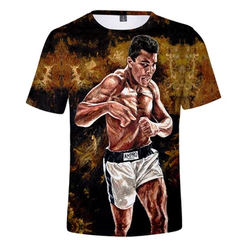 Muhammad Ali, T-marškinėliai, vyriški / moteriški vasaros atsitiktinis trumparankoviai 3D trumparankoviai marškinėliai Muhammad Ali mergaitė berniukas hip-hop top karšto