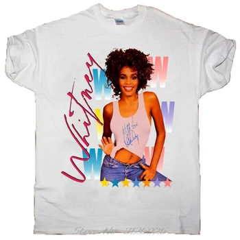 Juokinga Whitney Houston Shirt, Derliaus 1987 Metu, Kai T-Shirt Perspausdinti Du Kartus Pusėje Vyrų Medvilnės Tees Streetwear