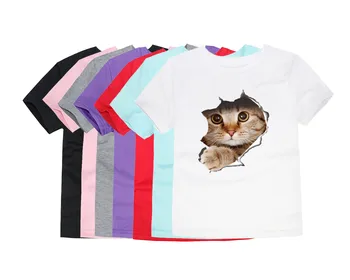 Vaikų Vasaros trumpomis Rankovėmis Medvilnės T Marškinėliai Kūdikių 3D Katė T Shirts, Gyvūnų T Marškinėliai Berniukams T Shirts Vienaragis Viršūnes 1-14Years