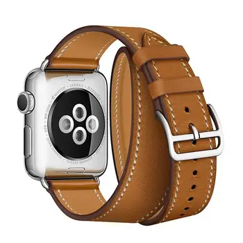Dvigubo Kelionių Diržu, Apple watch band 44 mm/40mm 42mm/38mm natūralios Odos watchband apyrankę iWatch serijos 6 se 5 4 3 42 40 mm