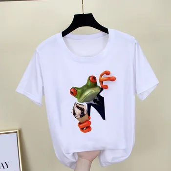 2019 Naujas Humanize varlė spausdinti marškinėliai moterims Harajuku mados Trumpas Rankovės marškinėliai White plus size asmenybės Marškinėlius Viršūnes drabužiai