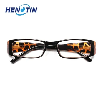 Vyrų ir moterų mados stačiakampio formos akiniai skaitymui black print akinius rėmo 0.5 1.75 2.0 3.0 4.0