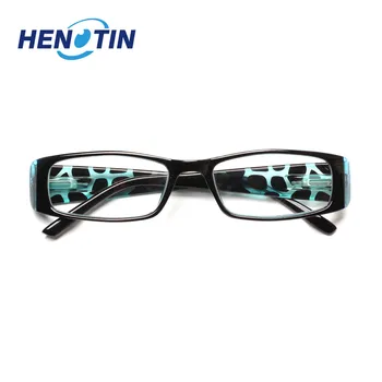 Vyrų ir moterų mados stačiakampio formos akiniai skaitymui black print akinius rėmo 0.5 1.75 2.0 3.0 4.0