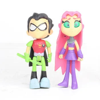 Naujas Teening Titans Eiti Veiksmų Skaičius, Animacinių Filmų Robin Žvėris Berniukas Cyborg Starfire Paveikslas Modelis, Žaislai Vaikams Kalėdų Dovana Žaislai