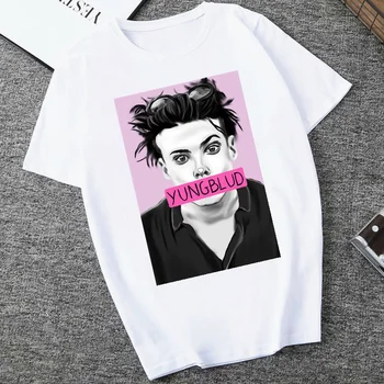 Hip-hop Yungblud atspausdintas T-shirt moterims, 2021 m. vasarą trumparankoviai marškinėliai hip-hop laisvalaikio T-shirt moterims, drabužiai, marškinėliai Harajuku