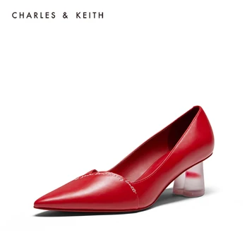 CHARLES＆KEITH Naujas Atvykimo Winter2020 CK1-60920173Women mados aukštos obcasie batų, meilės širdies formos kulnas vestuvių batai