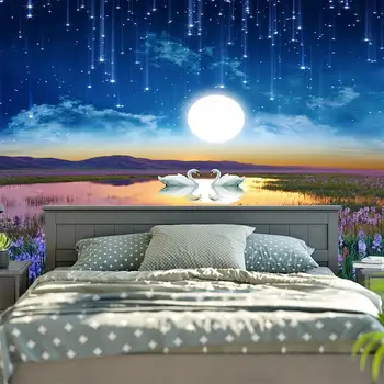 Žvaigždėtą Naktį Galaxy Gobelenas Sienos Kabo Mėnulis Psichodelinio Dekoratyvinės Sienų Gobelenas Boho Hipių Gobelenai Namų Dekoro Sienos Medžiaga