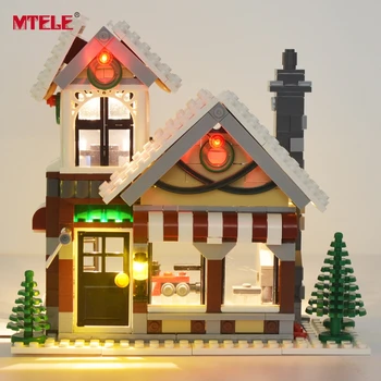 MTELE Led Šviesos Nustatyti Kūrėjas Žiemos Kaimas Žaislų Parduotuvė Suderinama Su Modelio 10249