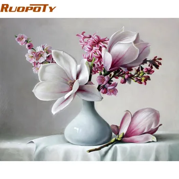RUOPOTY Pasidaryk pats Rėmas Akriliniai Dažai Magnolia Gėlių 