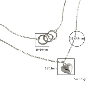 Flyleaf Aukso Dvigubo Sluoksnio Širdies Formos Karoliai & Karolius, Nekilnojamojo 925 Sterlingas Sidabro Karoliai Moterų Mados Fine Jewelry
