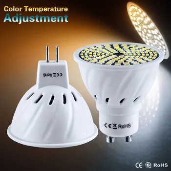 6X LED Prožektoriai, SMD 3014 Lemputė 80 128 Led AC 110V, 220V GU10 MR16 Led šviesos srautą galima reguliuoti Lempos Energijos Taupymo Pakeisti Halogeninis Prožektorius