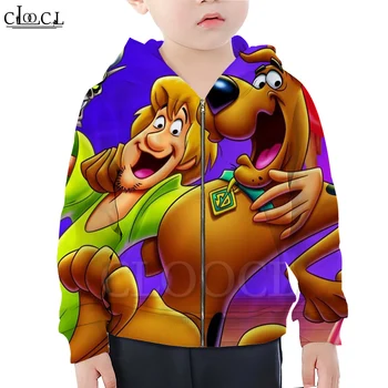 CLOOCL Animacinių filmų Anime Scooby Doo Užtrauktukas Hoodies Berniukas Mergaitė 3D Spausdinimo Vaikų Hoodie Palaidinukė Harajuku Streetwear Viršūnės