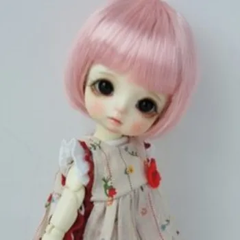 BJD Doll perukas mini lėlės perukas studentų stiliaus cute rožinė spalva - latų ob11