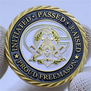 2020 Monetos Europos Masonų Masonai Brolija Aukso Ir Mėlynos Spalvos Apvalios Dvigubai Progines Monetas, Dekoratyvinis Kolekcija