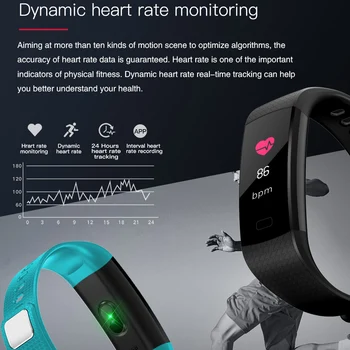 Smart Žiūrėti Fitneso Apyrankę Širdies ritmo Monitorius IP67 atsparus Vandeniui Spalvotas Ekranas Sport Tracker Žiūrėti 