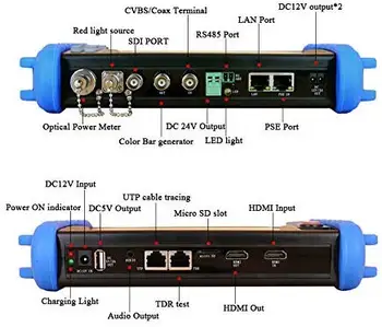 7 Colių HD VAIZDO Testeris Stebėti HAINAUT CVI TVI CVBS SDI, IP H. 265 4K 8MP Multimetras TDR Optinio pluošto VFL ONVIF WIFI POE
