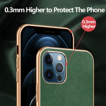 Prabanga Atgal Case for iPhone 12 Pro Max 11 Aukštos Kokybės Odos Apsaugos Verslo Telefono Galinį Dangtelį iPhone Mini 12