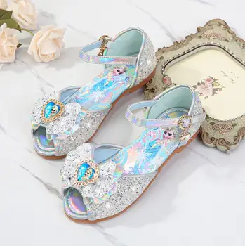 Vaikų mergaičių kristalų sandalai mados Užšaldyti cosplay šalies šokių bateliai aukštos kokybės vaikiška anti-slidus vasaros sandalai princesė