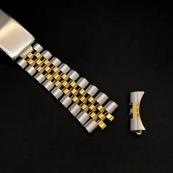 18 mm 20mm Teptuku lenkijos kieto Nerūdijančio Plieno jubiliejaus Žiūrėti dirželis juosta lenktas Galas rolex laikrodžio dirželis