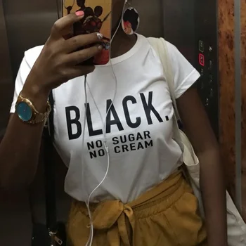 VIP HJN BLACK Jokio Cukraus Nr. Kremas Juokinga T Marškinėliai Moterims Drabužių Afrikos Amerikos Moteris Viršūnes Atvėsti Vasaros Viršūnes Punk Harajuku Tees