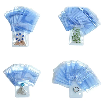 100vnt PVC Anti-oksidacijos Papuošalai Zip-Lock Paketas Krepšys Reclosable Skaidraus Plastiko 
