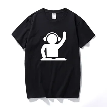 Vyras marškinėliai DJ Patefonai Techno Muzikos Klubas Ausines vatos Pagaliukai trumpomis Rankovėmis Plius Dydis, T-marškinėliai Vyrams, T-marškinėliai, Drabužiai
