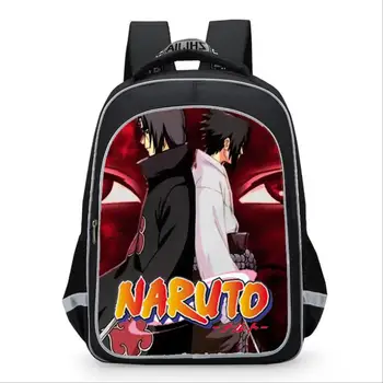 Anime Naruto, Sasuke Uchiha Gaara Kurama Gėlių Dot Berniukas Mergaitė Mokyklos maišą Moterų Bagpack Paauglių Schoolbags Drobės Femme Kuprinė