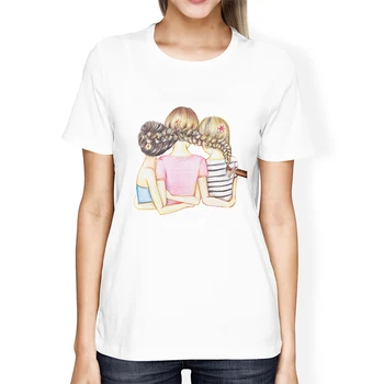 Lūs Los sūpynės Gėlių Mergaitė Spausdinti marškinėlius Moterims Graphic t shirt O-Kaklo trumpomis Rankovėmis Moteriška Streetwear T-shirt