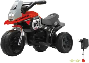 Elektrinis Motociklas 3 varantys Važinėti Trike Lenktynininkas iš Jamara. Muzikos ir šviesos. Baterija 6 V - 4,5 Ah. Toy Berniukas ir mergaitė. 64x33x41,5 cm.