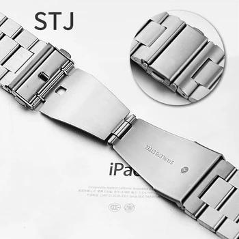 STJ Nerūdijančio Plieno Dirželis Apple Watch Band Serijos SE/6/5/4/3/2/1 38mm 42mm Metalo Sporto Watchband Už iwatch 40mm 44mm