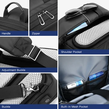 OZUKO 2020 Plečiama Vyrų Crossbody Krepšiai Daugiafunkcis USB Įkrovimo Krūtinės Pack Pasiuntiniai Vyrų Vandeniui Pečių, Krūtinės Maišelį NAUJAS