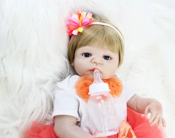 55cm Full Silikono Reborn Baby Doll Žaislas 22