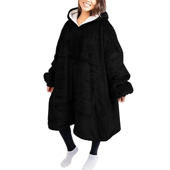 Pliušinis Ilgai Nightdress Moterų Žiemos Vyrų Šiltas, Su Kišenėmis Kambariniai Chalatai Pora Atsitiktinis Palaidų Gobtuvu sleepwear 2020 m.