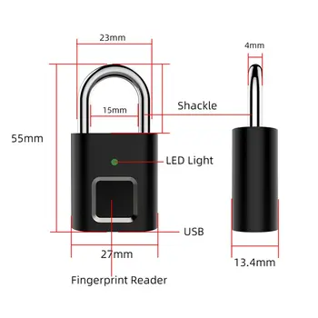 Saugumo Durų Užraktas Smart Keyless USB Įkrovimo pirštų Atspaudų Spynos Spintelę protingo Namo Cinko Lydinys LESHP