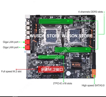 Darbastalio plokštė bundle HUANAN ZHI dual X79 motininė plokštė su M. 2 NVMe SMA lizdas CPU Intel Xeon 