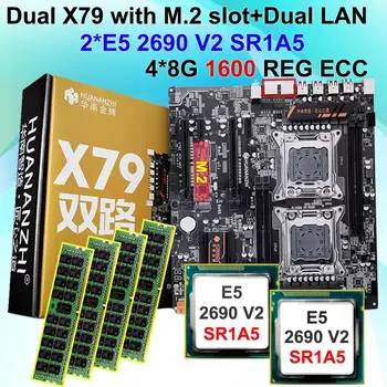Darbastalio plokštė bundle HUANAN ZHI dual X79 motininė plokštė su M. 2 NVMe SMA lizdas CPU Intel Xeon 