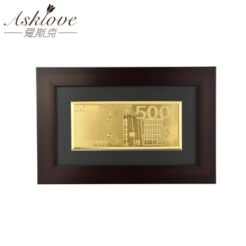 EUR, Auksas Banknotai Įrėminti paveikslą Padirbtų Pinigų Surinkimo Suvenyrų 500 Eurų Banknotų Dovanos Sienos menas nuotraukos Namų puošybai