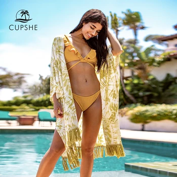 CUPSHE Balta Atvira nugara Savarankiškai kaklaraištis Bikini Padengti Iki Sexy Nėrinių Ilga Suknelė Apima Moterų 2021 M. Vasaros Paplūdimio Maudymosi Kostiumą Paplūdimio