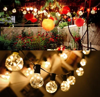 7.5 M G40 string žiburiai Kalėdų Žiburiai, lauko LED kiemo apšvietimas Su Vario Viela, Vestuvių Šventės atributas Lauko Apdaila