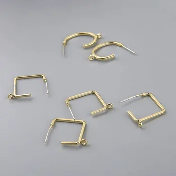 Minimalistinė geometrinių C Formos Deimantą, kurio Kabo Ausies Stud 925 Silver Needle 