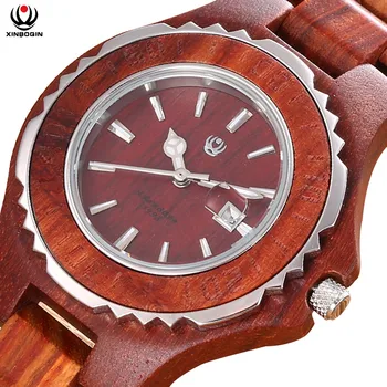 XINBOQIN Kvarciniai Laikrodžiai Vyrams Specialios Konstrukcijos, Medienos Laikrodžiai Mados Paprastas Atsitiktinis Atsparus Vandeniui Vyrų Mediniai Laikrodžiai 6601